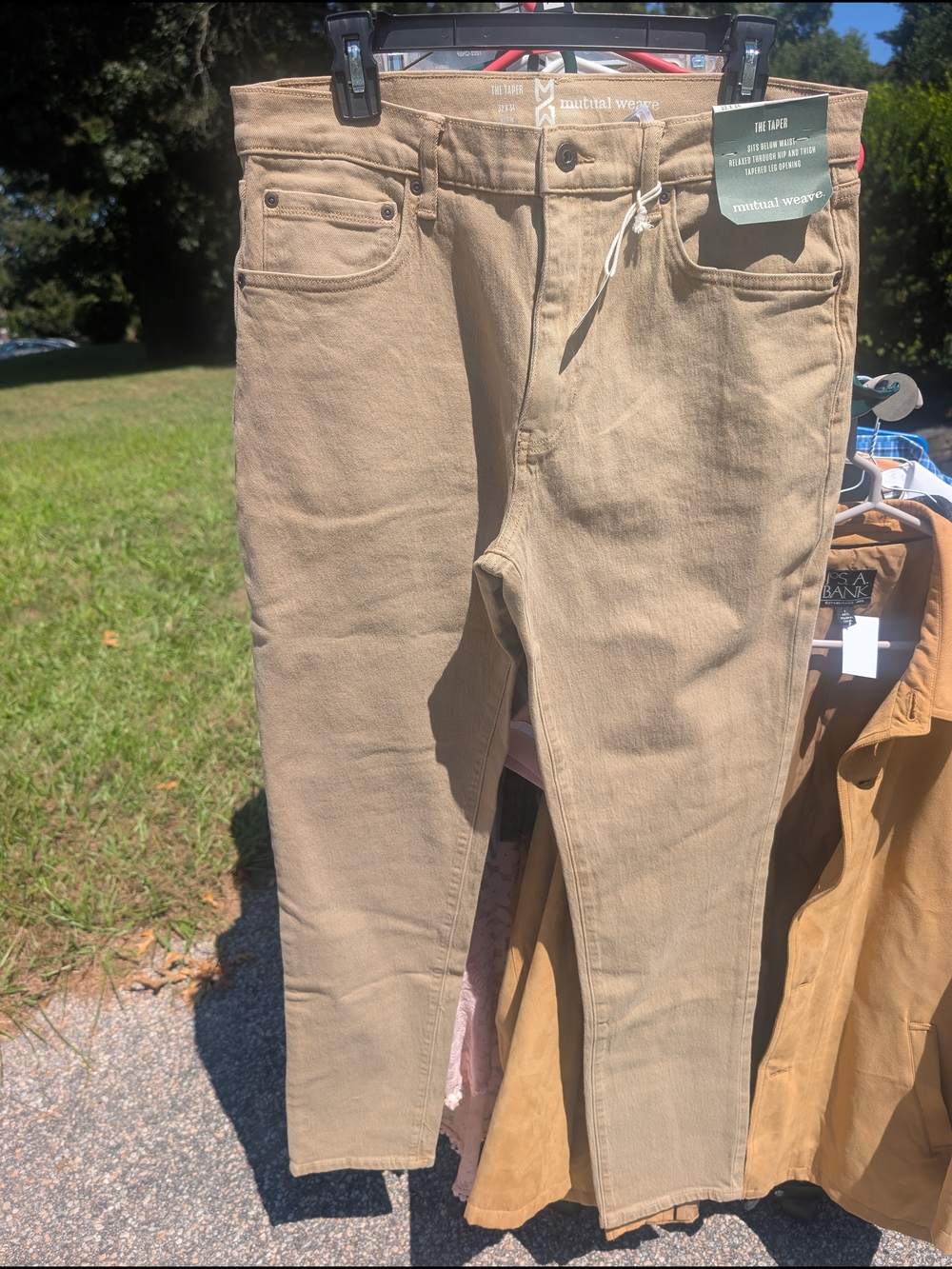 Men’s Tan Straight-Leg Jeans